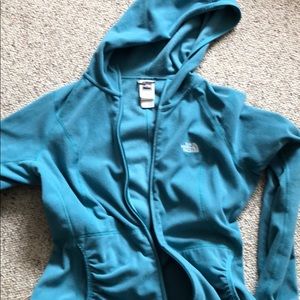 Teal fleece north face hoodie